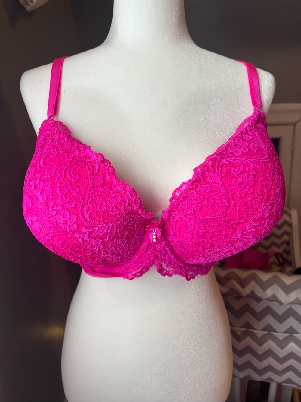 Hot Pink Lace Push-Up Bra - Women Intimates & Sleepwear
